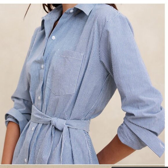 Poplin Belted Shirt Dress NWT - Picture 1 of 2